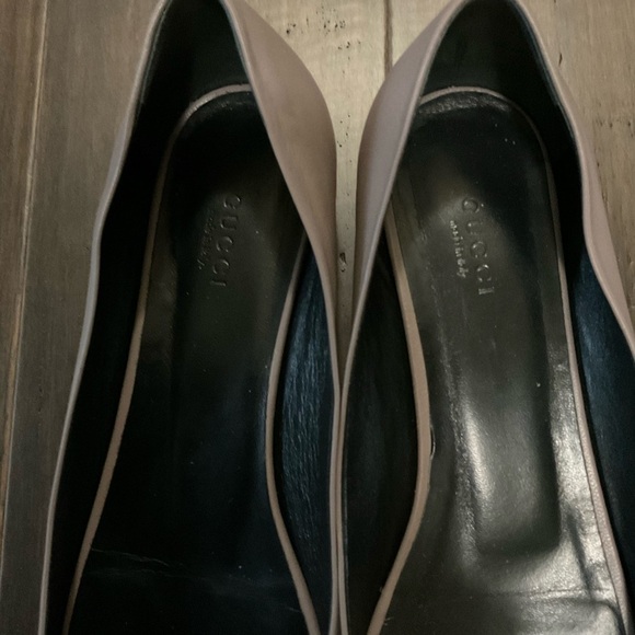 Gucci Salandia Leather Lavender Silver Tab Peep Toe Flat Size 40 US 10 - Picture 2 of 8